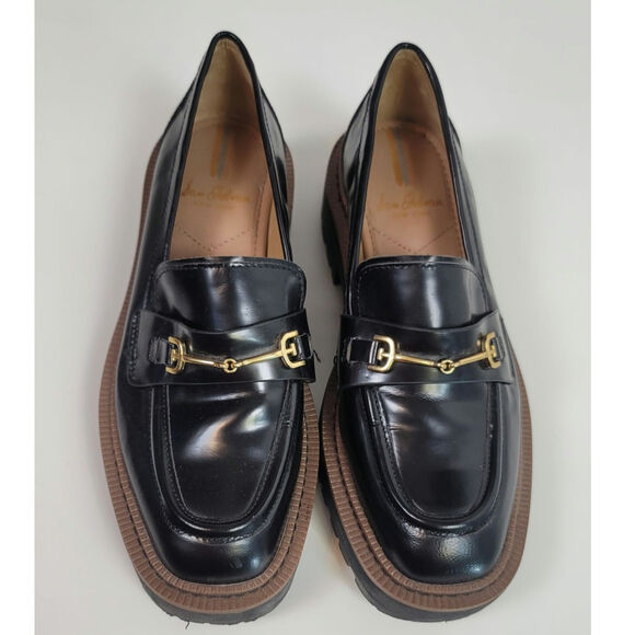 SAM EDELMAN LAURS PLATFORM LOAFERS IN BLACK PATENT LEATHER, SZ 6 - Picture 7 of 16